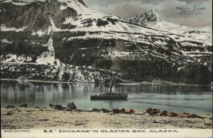 Glacier Bay Alaska AK SS Spokane Pacific Coast Steamship Co c1910 Postcard