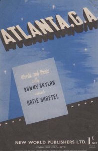Atlanta GA Sunny Skylar 1940s Sheet Music