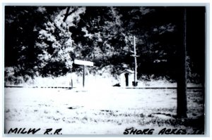 c1960's MILW RR Shore Acres Iowa Vintage Train Depot Station RPPC Photo Postcard