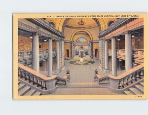 Postcard Corridor and Main Stairways Utah State Capitol Salt lake City Utah USA
