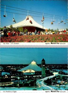 2~4X6 Postcards Spokane, WA Washington US PAVILION~SKY RIDE World's Fair Expo 74