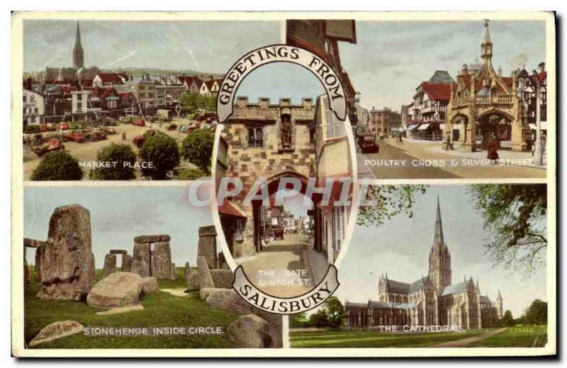 Postcard Old Greeting From Salisbury