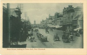 Port Elizabeth Main Street Looking South, South Africa Photo Postcard, Carriages