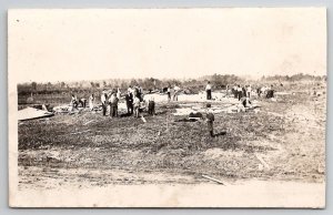 RPPC Near Owen Wisconsin After  Storm Towns People Detroyed Home Postcard P25