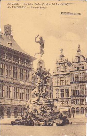Belgium Anvers Fontaine Brabo 1924