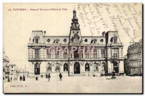 Poitiers Old Postcard Place d & # 39armes and City Hall