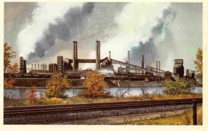 Clairton Works US Steel Plant P&LE Railroad Pittsburgh PA Howard Fogg postcard