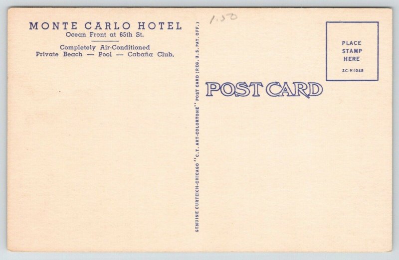 Miami Beach Florida~Monte Carlo Hotel Pool~Guy & Gal @ Diving Board~1940s