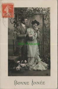 Greetings Postcard - Bonne Annee - Couples - Romance    RS28393