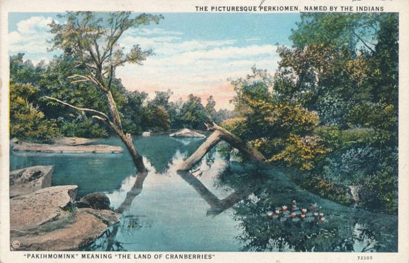 Picturesque Perkiomen Creek PA Pennsylvania Tributary of Schuykill River pm 1954