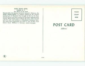 Unused Pre-1980 MARK TWAIN HOTEL Elmira New York NY Q5715