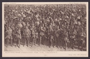 GREAT BRITAIN, Postcard, Australians parading for the trenches, WWI
