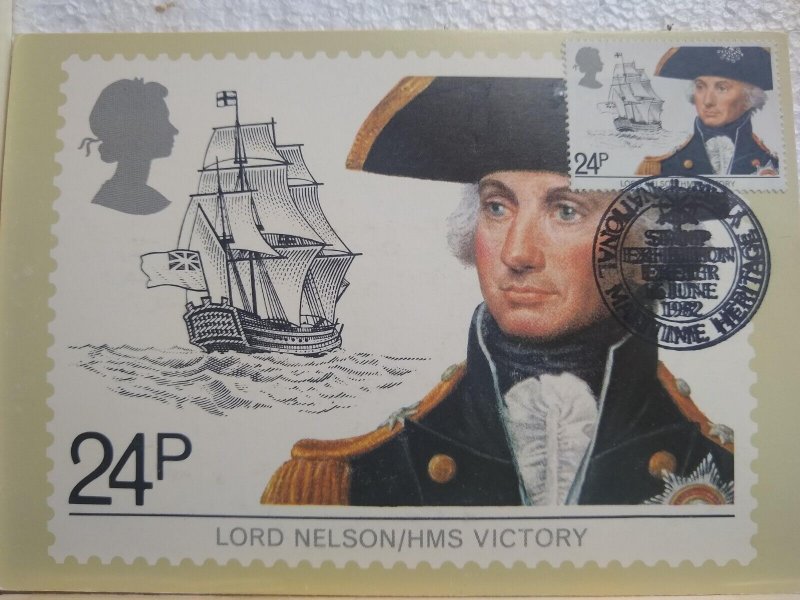 Postcard Lord Nelson/HMS Victory 24p Stamp 