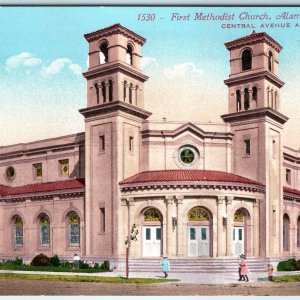 c1910s Alameda, CA First Methodist Church Central Ave Oak St PC Cute Girls A324