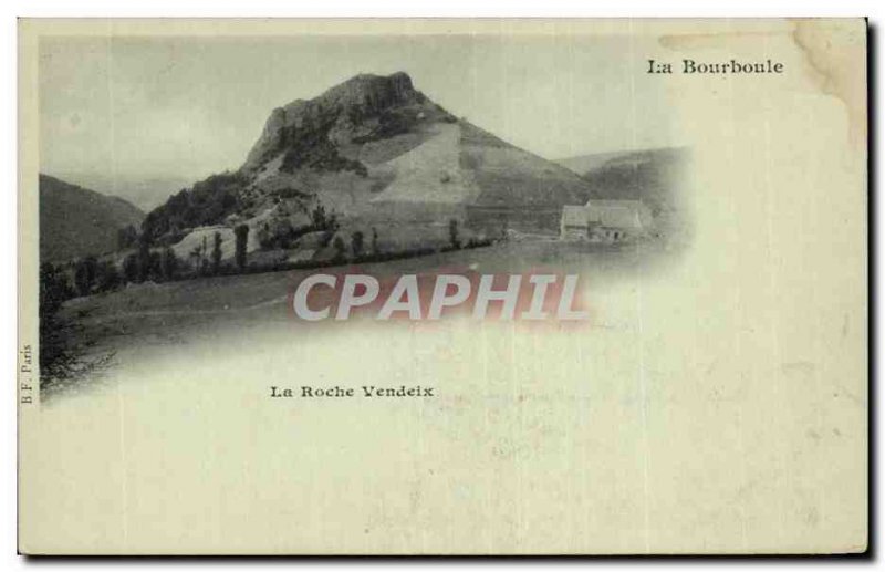 Old Postcard La Bourboule The rock Vendeix