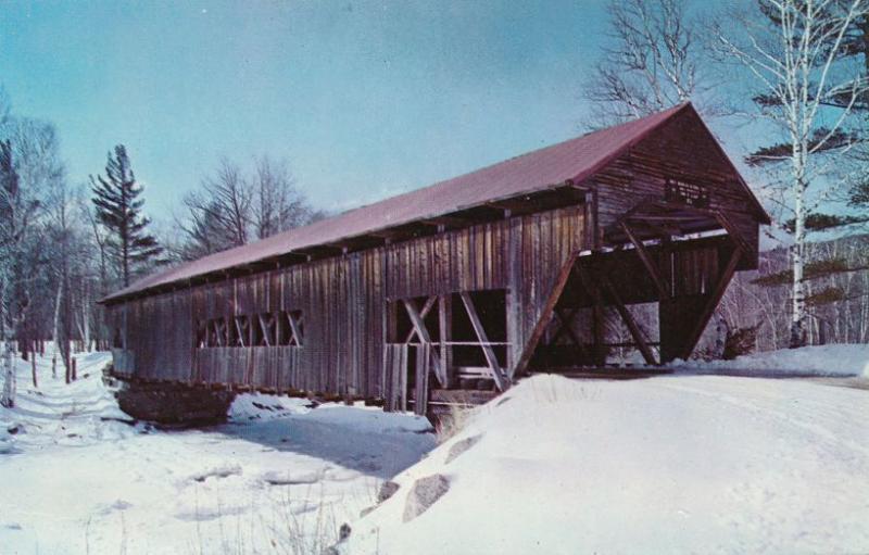 Winter View Albany Covered Bridge near Kancamagus Hwy White Mountains NH