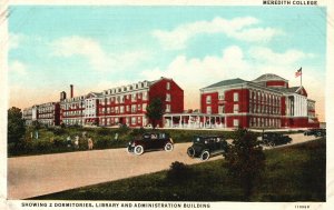 Vintage Postcard Meredith College Showing Two Dormitories Library Administration