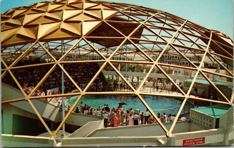 Vtg Golden Dome Aquatarium Gulf of Mexico St Petersburg Florida FL Postcard