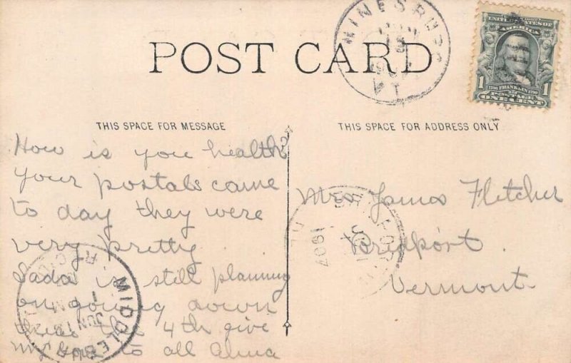 Hinesburg Vermont Town Hall Real Photo Vintage Postcard AA73748