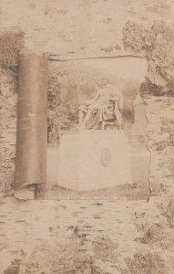 Postcard Real Photo The Harvard Statue Cambridge Massachusetts MA RPPC