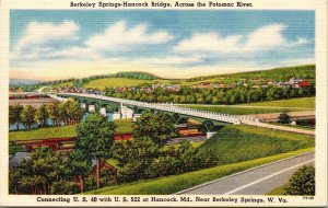 Berkeley Springs Hancock Bridge Potomac River Us 40 522 Md Berkeley Postcard