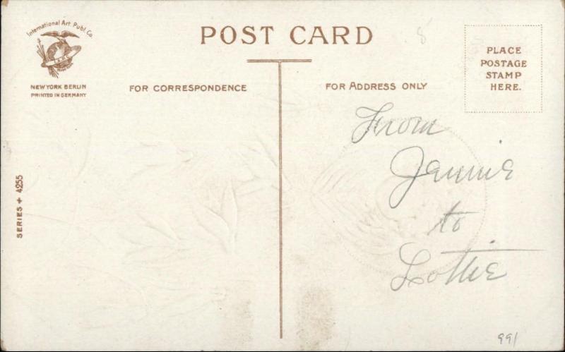 Easter - Angel Face Child Lily Flowers c1910 Postcard - Ellen Clapsaddle