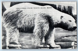 White Bear Minnesota Postcard Greetings Polar Bear Exterior 1910 Vintage Antique