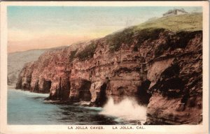 La Jolla Caves, La Jolla California Vintage Postcard Albertype JM5