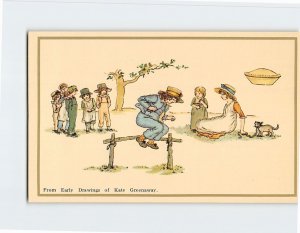 Postcard Greeting Card with Children Playing Art Print