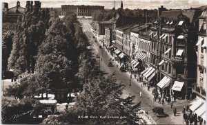 Norway Oslo Karl Johans Gate Vintage RPPC C083