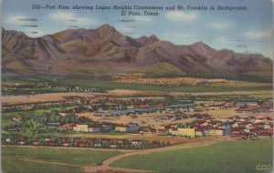 Postcard Fort Bliss Showing Logan Heights Cantonment El Paso TX