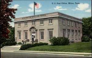 Milan Tennessee TN Post Office Vintage Postcard