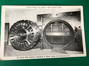 1930s RPPC MARSHALL IISLEY BANK BANK VAULT SAFE DEPOSIT SOUTH SIDE BRANCH POSTCA