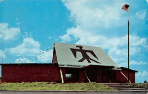 ANADARKO Oklahoma OK ~ LODGE~INDIAN CITY Native American Museum~Closed  Postcard