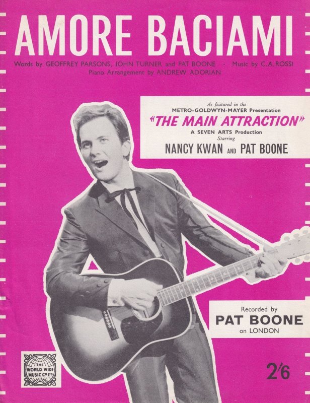 Amore Baciami Pat Boone 1950s Sheet Music