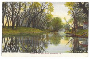Looking Up the Island Creek, Lambertville, New Jersey Postcard, Mailed 1910