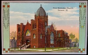 Vintage Postcard 1907-1915 First Methodist Church, Decatur, Illinois (IL)