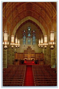 c1950's Interior of Beautiful Gothic Williams Chapel Point Lookout MO Postcard 