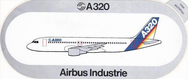 AIRBUS INDUSTRIE A320 VINTAGE AVIATION LABEL