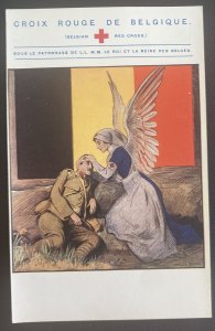 Mint Belgium Color Picture Postcard Red Cross Advertising WWI