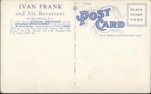 Ivan Frank w/ Accordion Bavarian Music East 86th St. New York City Postcard