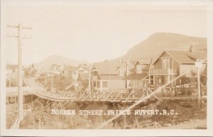 Prince Rupert BC Borden Street Houses British Columbia Unused RPPC Postcard E82