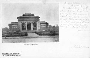 Pepperell Massachusetts Lawrence Library Street View Antique Postcard K17416