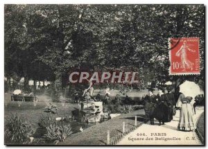 Old Postcard Paris Square Des Batignolles