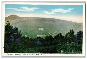 1910 Twilight Sunset Parks Catskills Mountains New York Vintage Antique Postcard