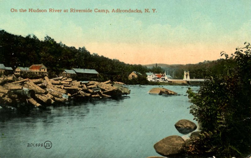 NY - Adirondacks, Riverside Camp on the Hudson River