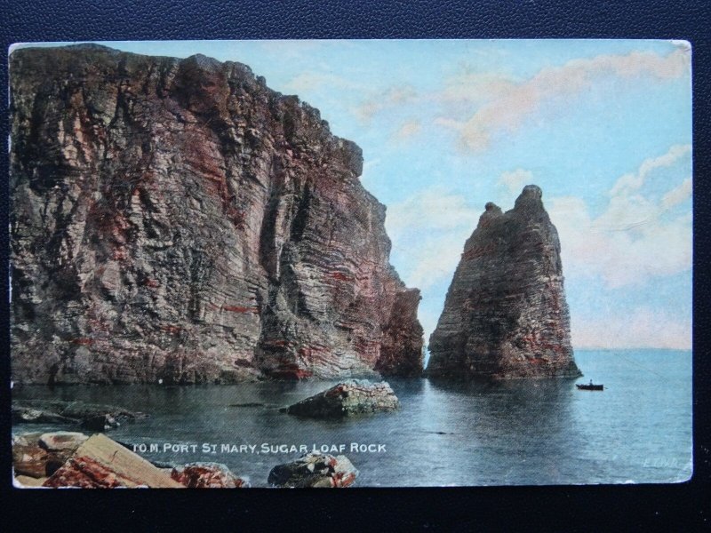 Isle of Man PORT ST. MARY Sugar Loaf Rock - Old Postcard by Vannin Veg Veen