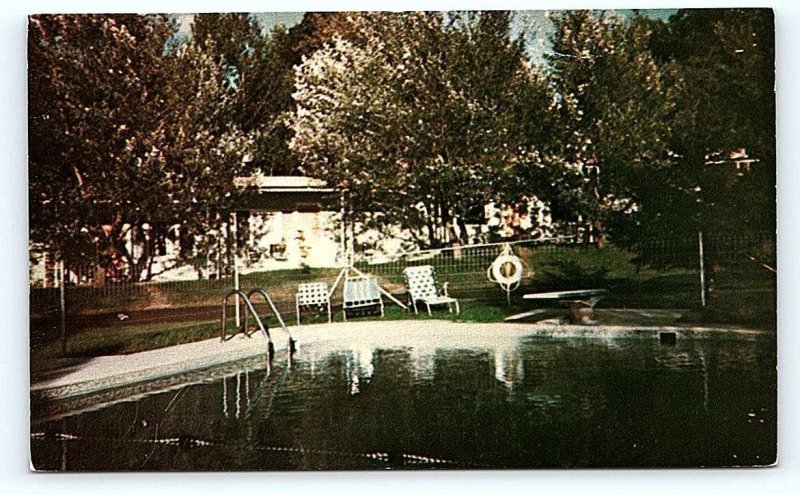 TUPPER LAKE, NY New York ~ ALPINE MOTEL~ Pool  c1960s  Franklin County  Postcard