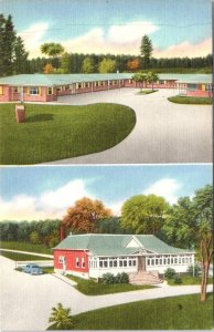 Woodstock, NB Canada  MOTEL HILL VIEW  Roadside  ca1950's Linen Postcard