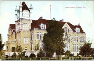 C.1910 High School, Fresno, Cal. Vintage Postcard P135